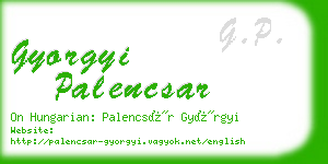 gyorgyi palencsar business card